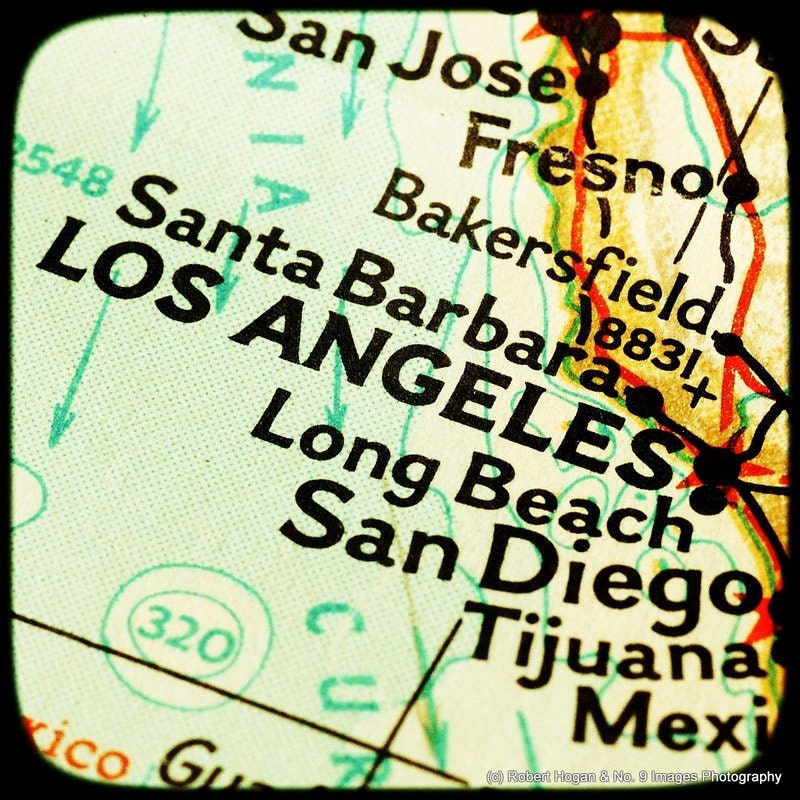 Los Angeles California - California Dreamin' - See the USA Map Art - Travel Photography, Gift Idea
