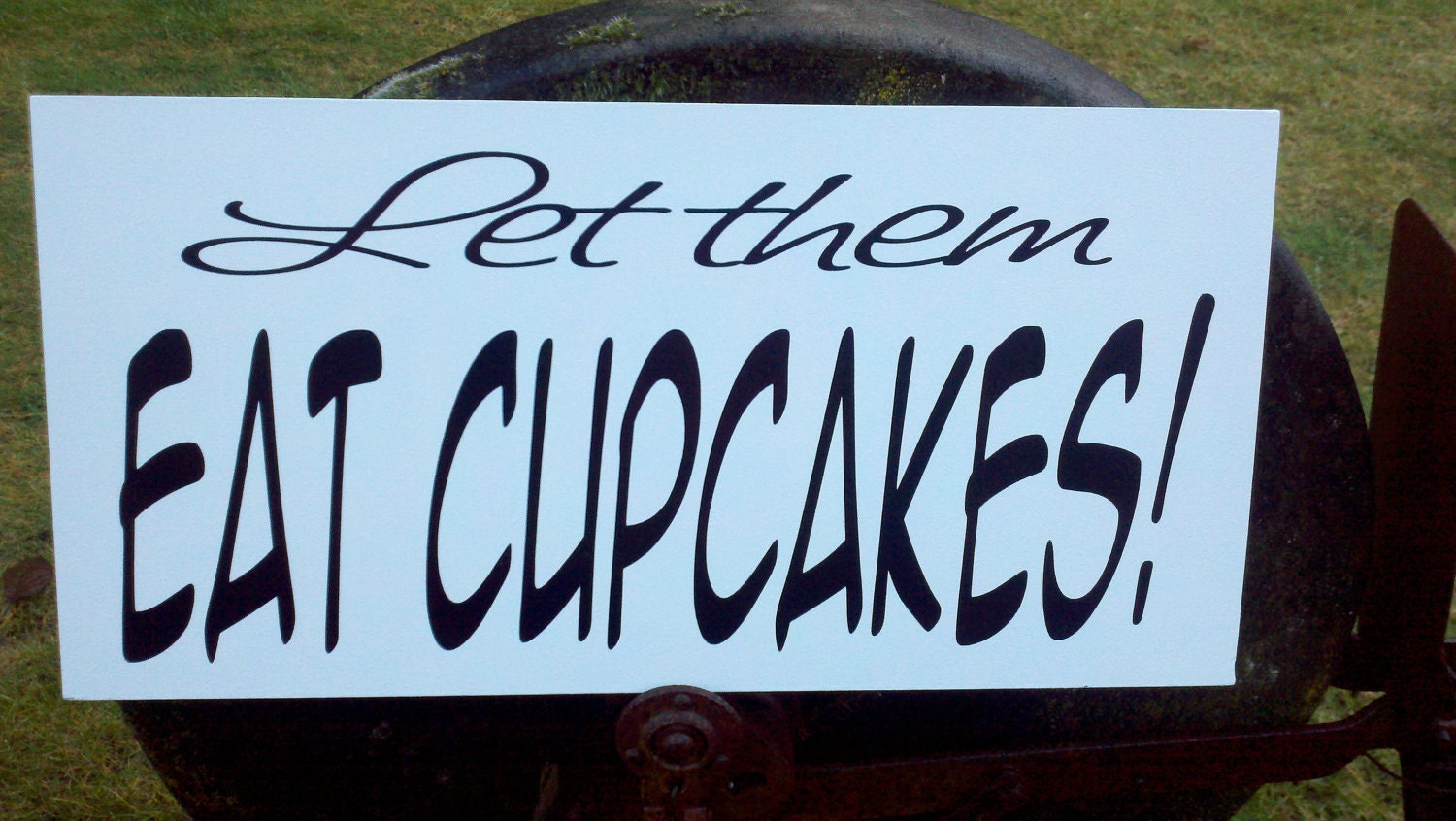 Wedding Signs, Let them Eat Cupcakes, Hand painted Wooden Sign for your Cupcake Table