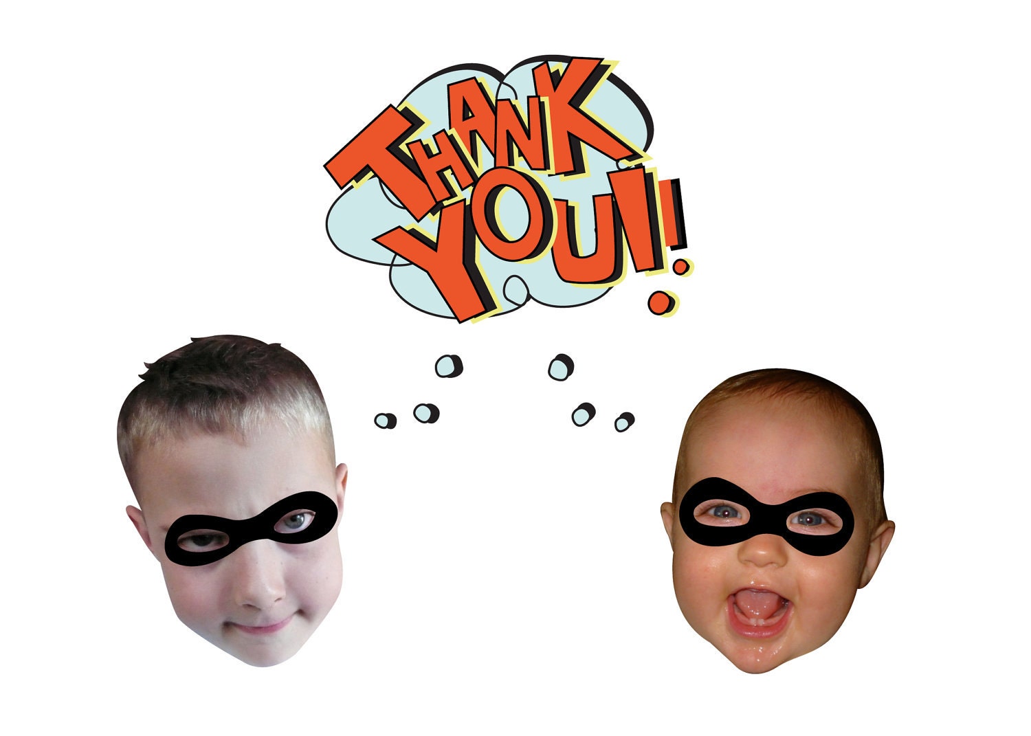Superhero Brothers Thank You Card - Custom Made For You Within Hours