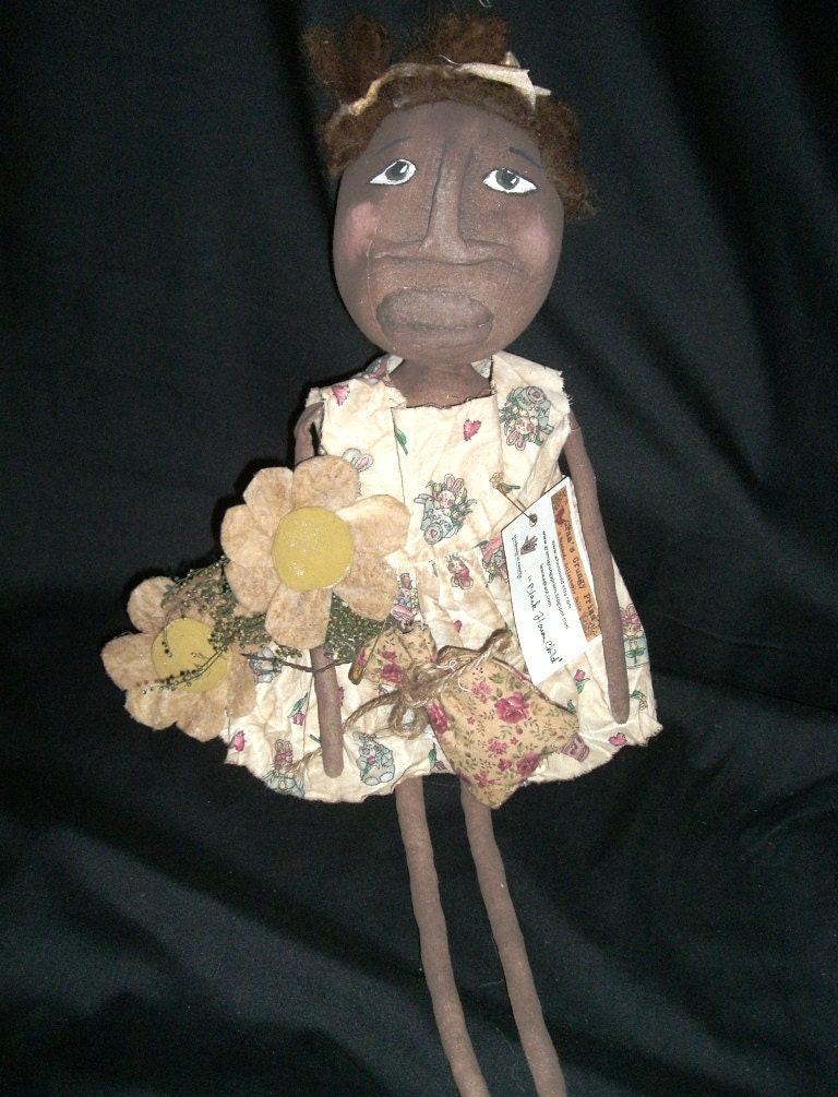 Handmade Primitve Black Doll - Missy Loiuisa