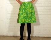 When Life Gives You LIMES - 60s Silk Skirt - xs