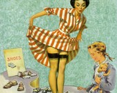 Funny Vintage Pinup Original Collage Art