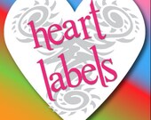 240 stickers HEART SHAPED custom stickers  labels with your logo or art