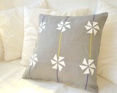 Grey linen pillow cover Inspired by Kites