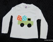 Cute Easter Egg Truck Appliqued Onesie or Tee