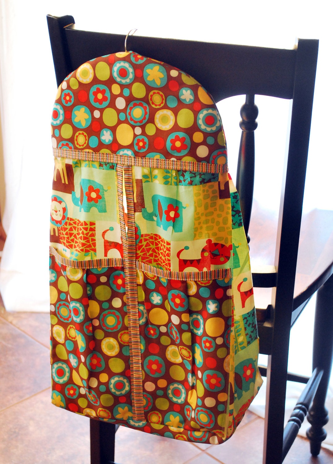 Diaper stacker with pockets - jungle theme