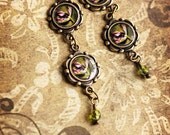20% OFF Sale Vintage Inspired Jewelry Photo Earrings - Tulips Dance - original fine art photo - purple tulip