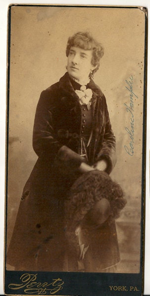 Unusual size photo woman in velvet coat