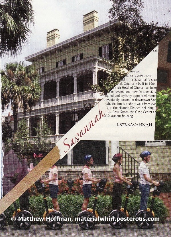 1-877-SAVANNAH - an original paper collage from recycled materials - Free Shipping