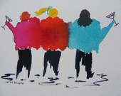 Customize for your Friends-You Choose Colors and Theme-The Girlfriends-Bridal Party-Original Watercolor of Women