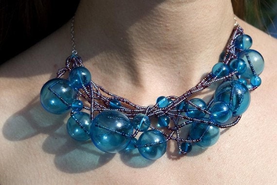 Turquoise Glass Float Necklace