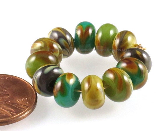 Lampwork Glass Beads sra Autumn Leaves SPACER SHOP