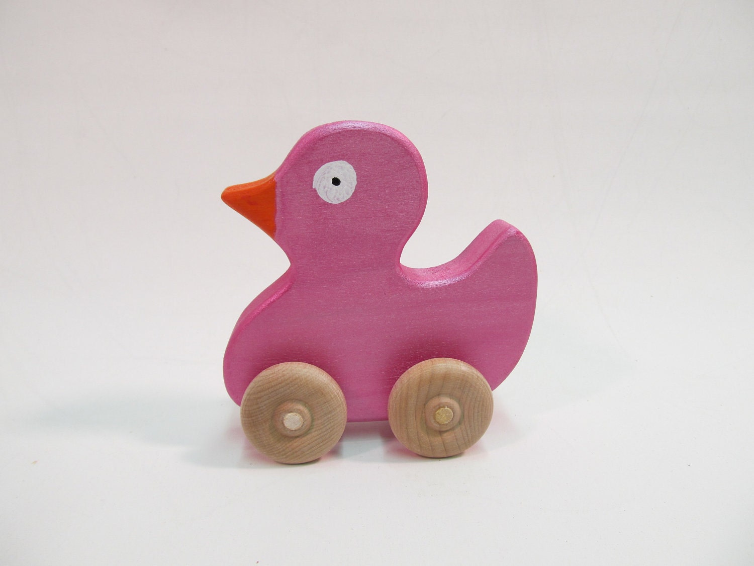Pink Wooden Ducky Toy