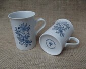 Swedish Coffee Mugs with Rosemaling Floral Design