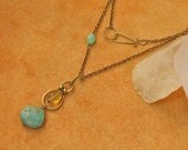 Harpette Necklace w/Chrysoprase & Citrine