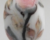 Painted Roses - Handmade Lampwork Focal Bead - SRA OOAK