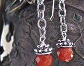 Soliee:Carnelian Sterling Silver Studded Earrings