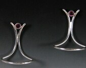 Sterling Silver Earrings with 3mm. Rhodonite Garnets Sterling Posts. ePA1