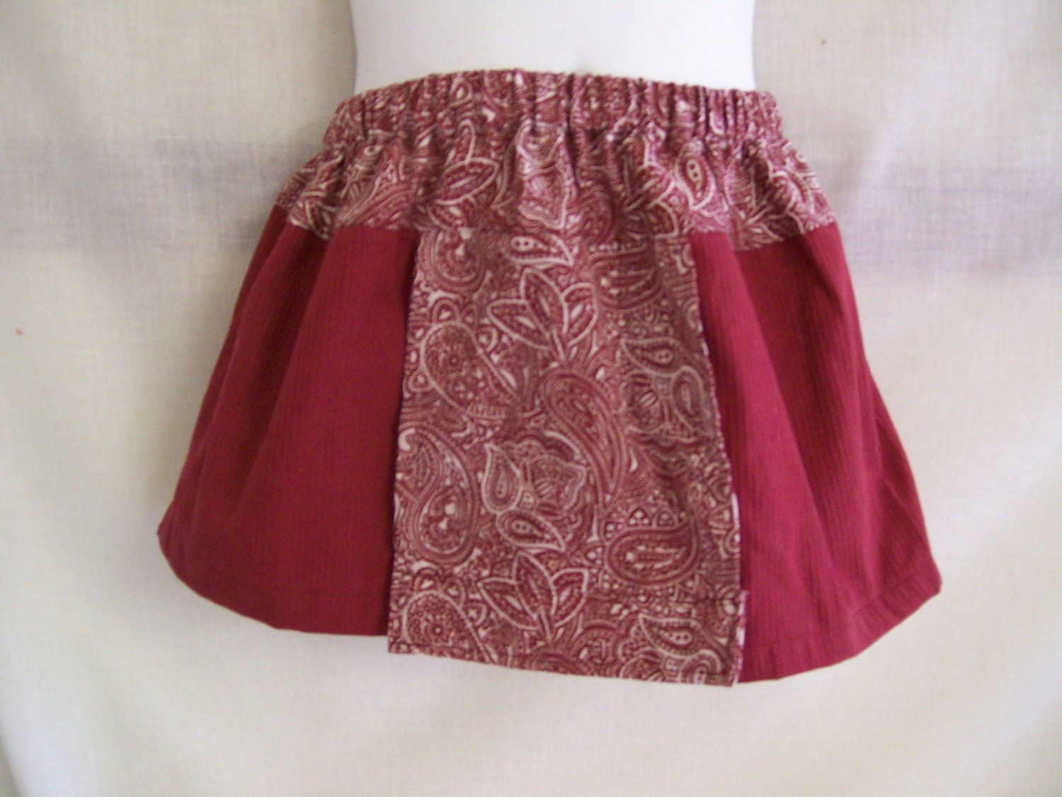 Custom burgandy paisley design toddler skirt, valentine's day
