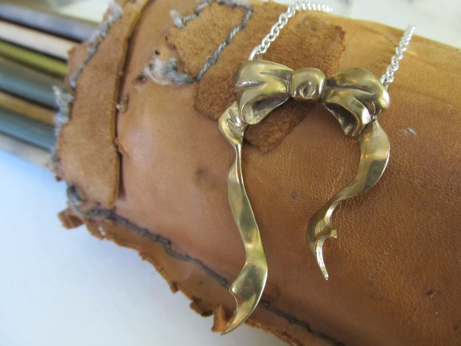JumBow Necklace - bronze - Bow