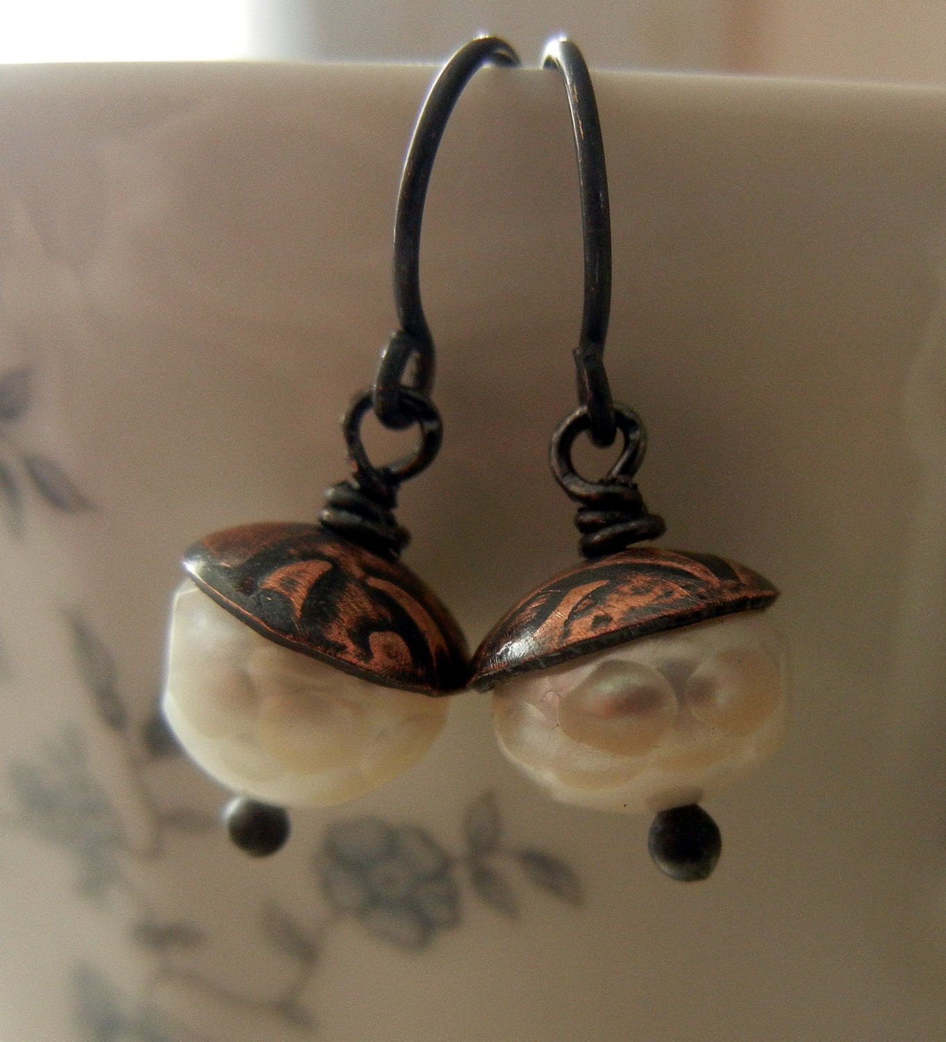Pearl cap earrings