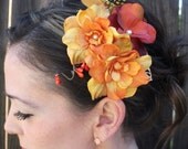Yellow and Orange Flower Hair Clip