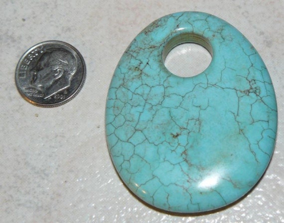 Huge 50mm Turquoise Pendant