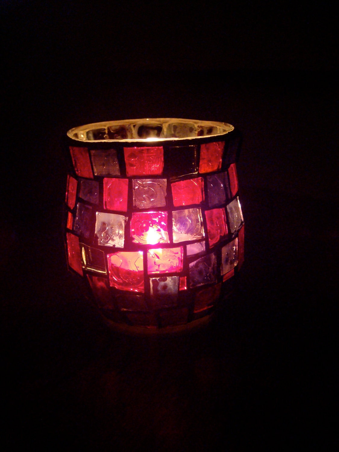 Made to Order: The Avenida mosaic tealight - purple & red