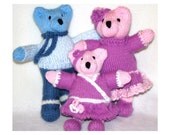 The Three Bears, Hand Knit Toy Set, Receive Mama, Papa and Baby Bear, Perfect for Imaginative Play. Ready to Ship