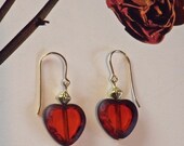 Small Queen of Hearts Red Valentine Earrings