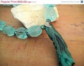 ON SALE For the Love of Heavenly Blue         (Aqua Blue Quartz and Fluorite Necklace)