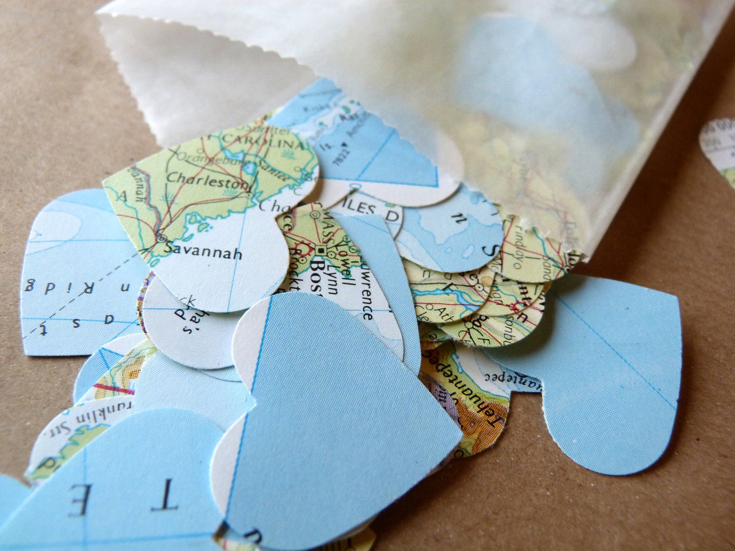 Map Heart Confetti