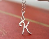 Sterling silver custom initial charm necklace - personalized necklace