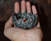 Origami bracelet , handmade paper jewelry ,bangles, black bracelet,pearl