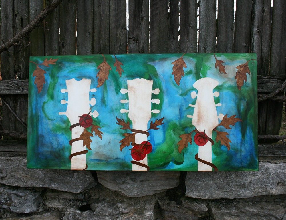 Original Art Guitar with Tomatoes