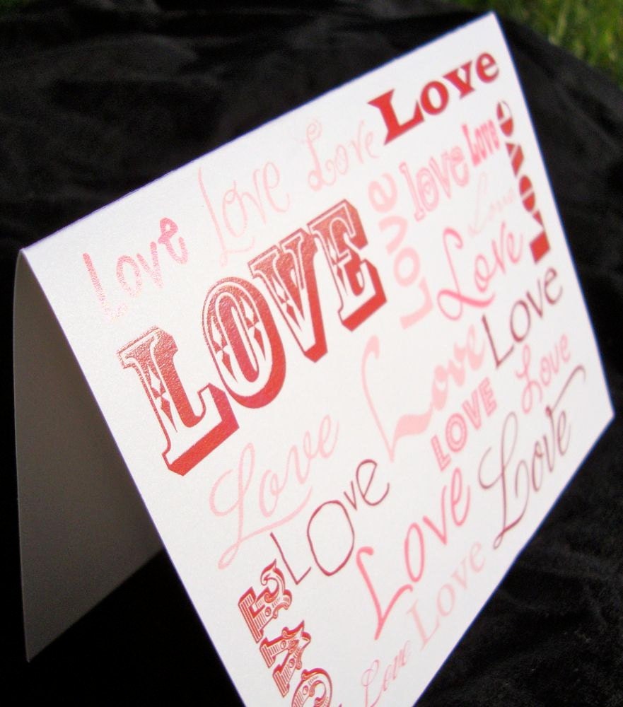Love, Love, Love Card - Red Valentine