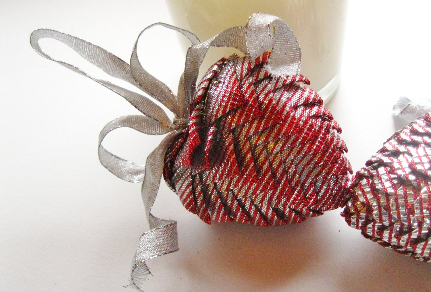 Red and Silver Collectiable Valentine keepsake, Heart Decoration
