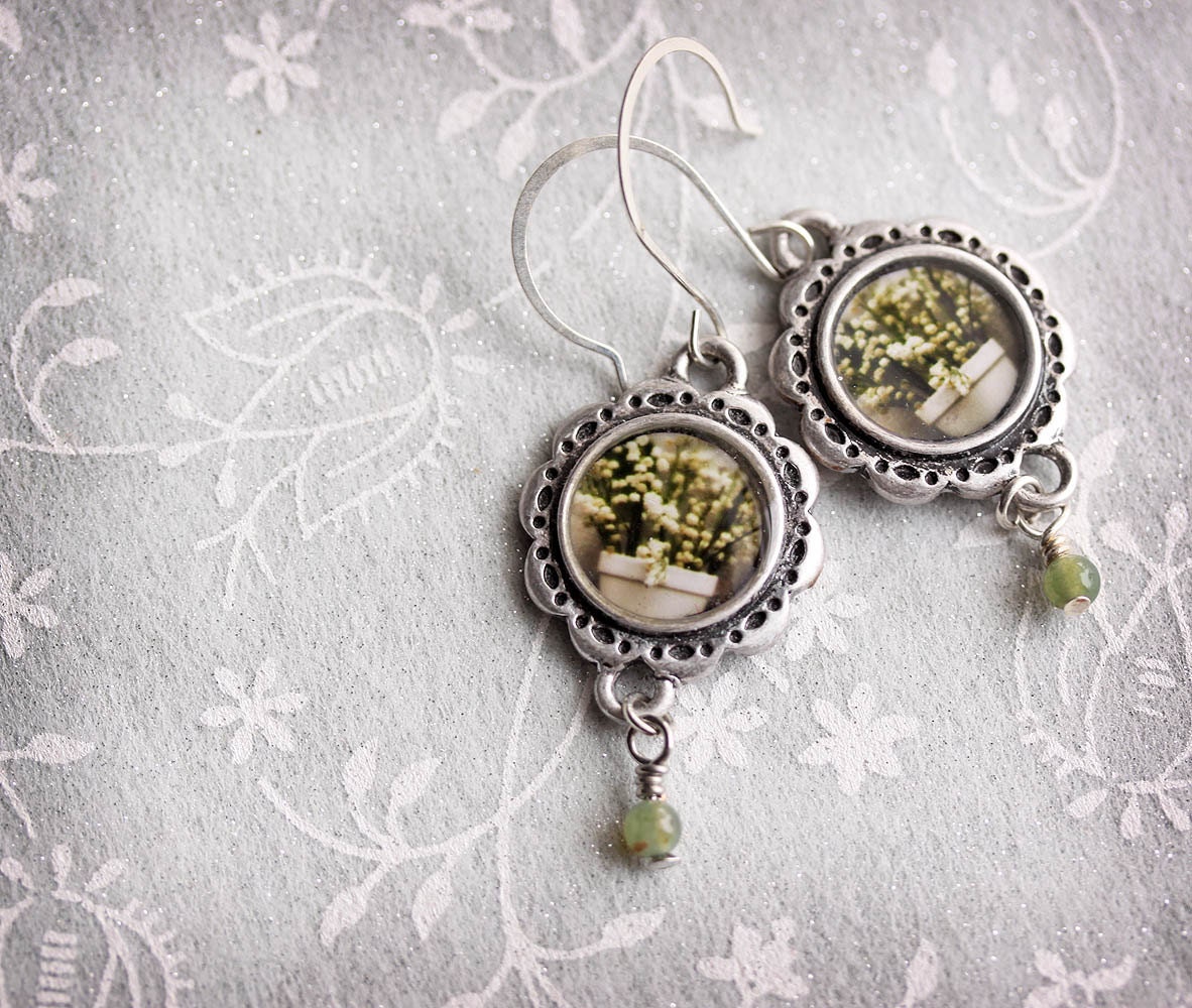 20% OFF Sale Vintage Inspired Jewelry Photo Earrings - Offering - original fine art photo