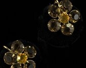 Vintage Crystal Sunflower Earrings