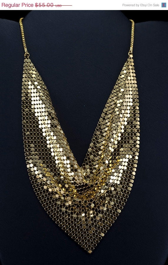 Goldtone Metal Mesh Necklace