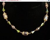 Vintage Pink Crystal Necklace