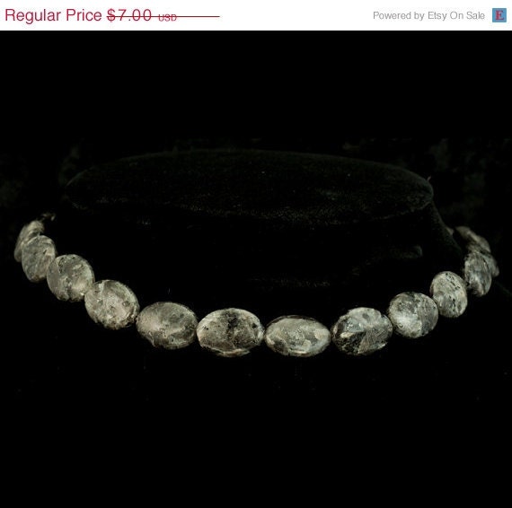 Grey Labradorite Oval Bead Strand