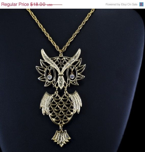 Vintage Golden Owl Pendant