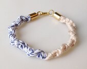 Chinese staircase bracelet, pink blue and white