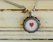Typewriter Key Necklace/Pendant - Heart, Love You