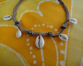 African Cowrie Shell Hemp Necklace