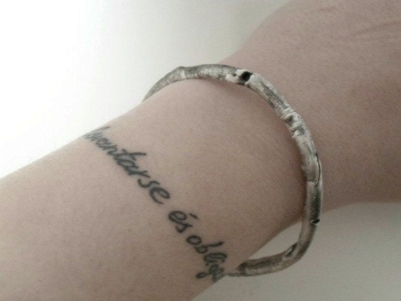 Sillver bracelet-Oxidised -Trunk of tree-Natural inspired