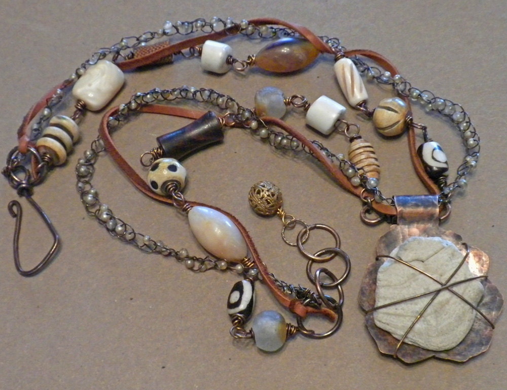 Mixed Media Jewelry, Assemblage Necklace by Tamara Ruiz