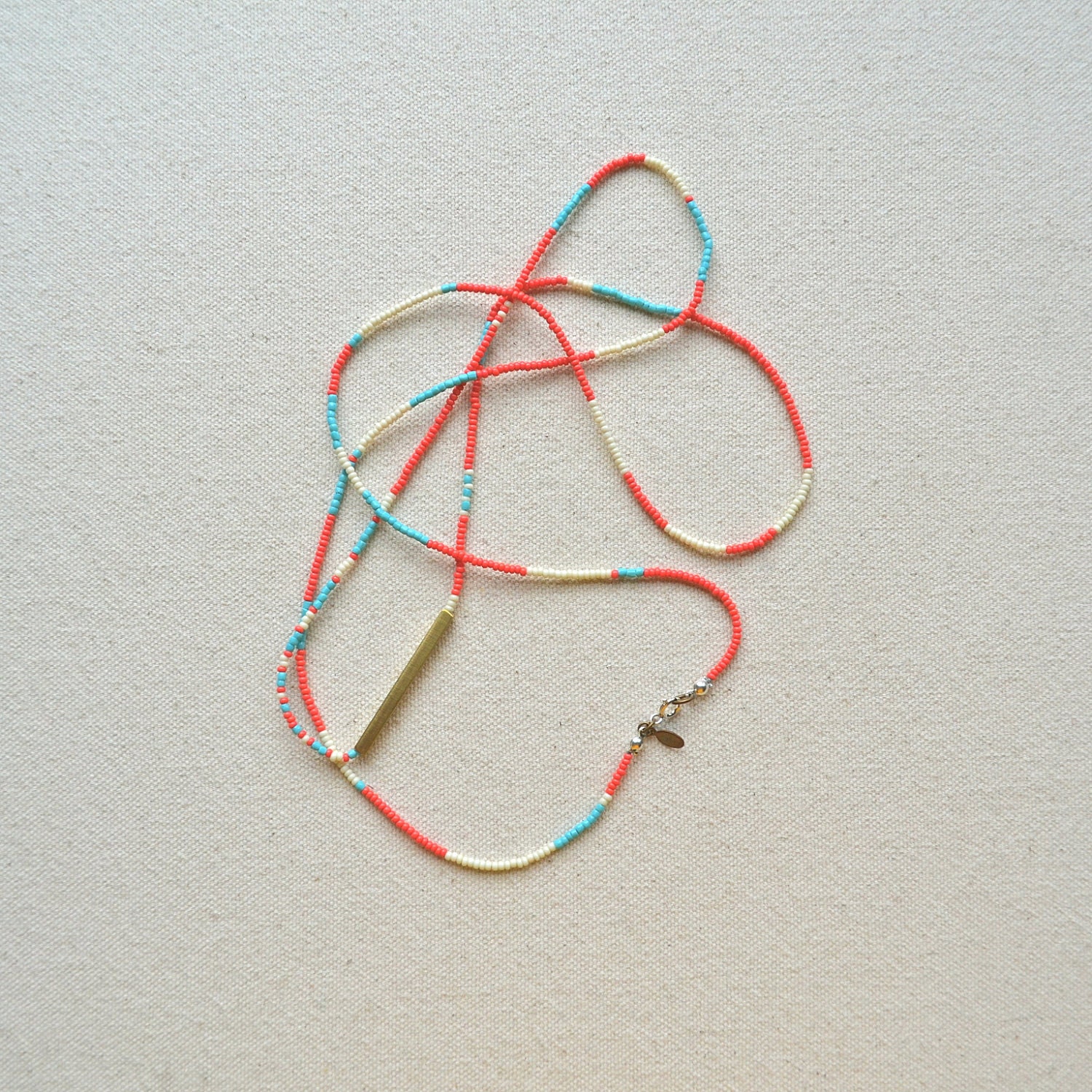 rNA Strand Series- One of a Kind Necklace/Bracelet with Hand Cut Brass in Bold Palette