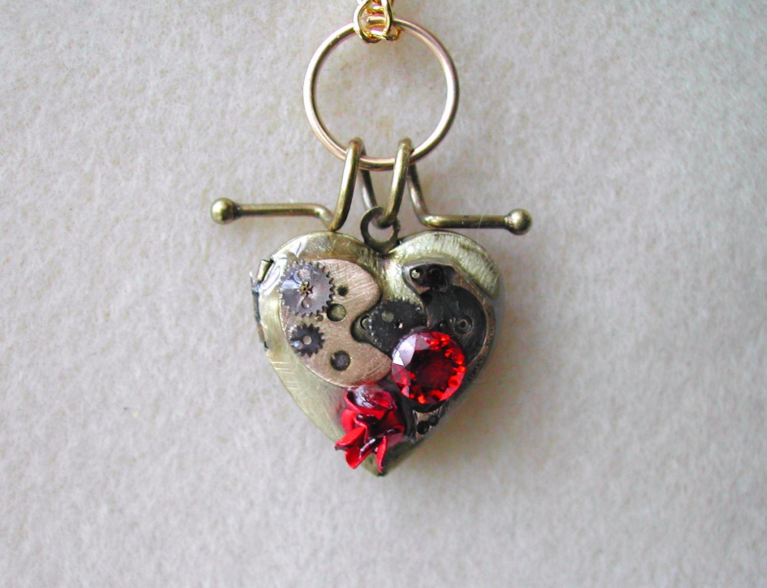 Steampunk Valentine Heart locket